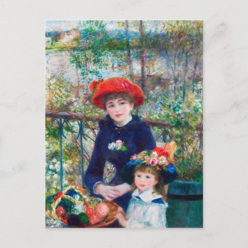 Two Sisters _ Renoir Impressionist Painting 1881 Postcard