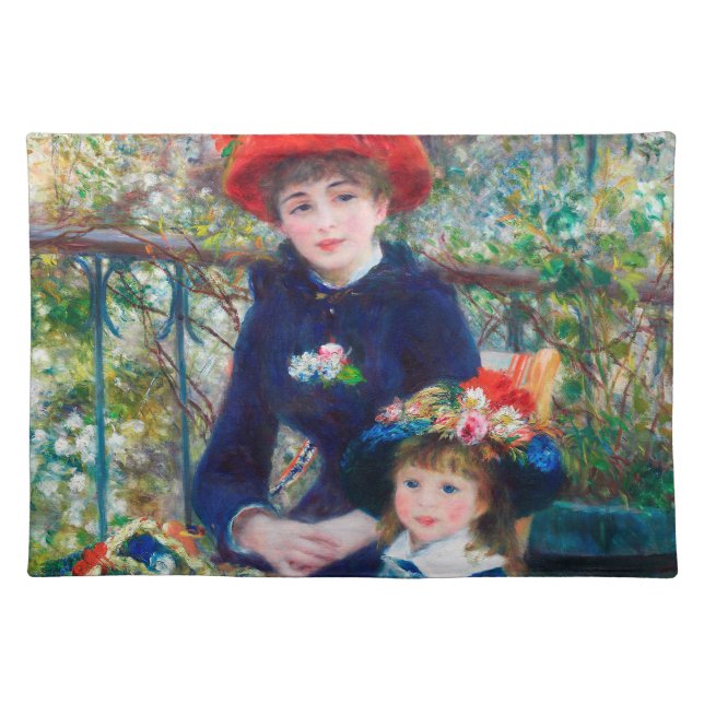 Two Sisters - Renoir Impressionist Painting Cloth Placemat (Front)