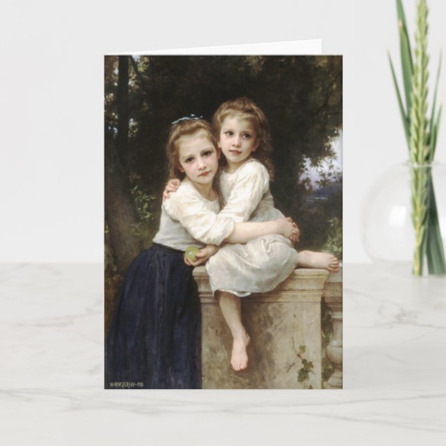 Two Sisters Vintage Fine Art by Bouguereau Card (Front)