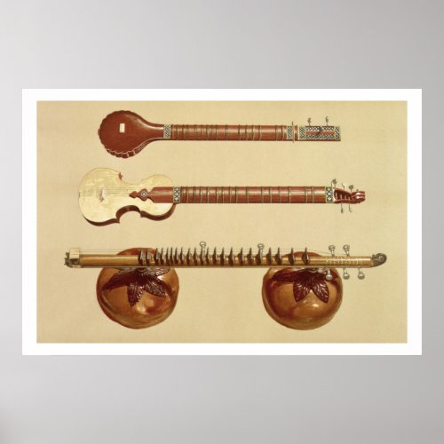 Two sitars and a rudra vina Indian from Musical Poster