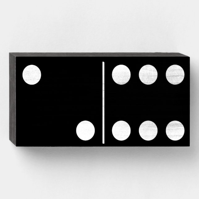 Two Six Black Domino Wood Box Wall Art (Front Horizontal)