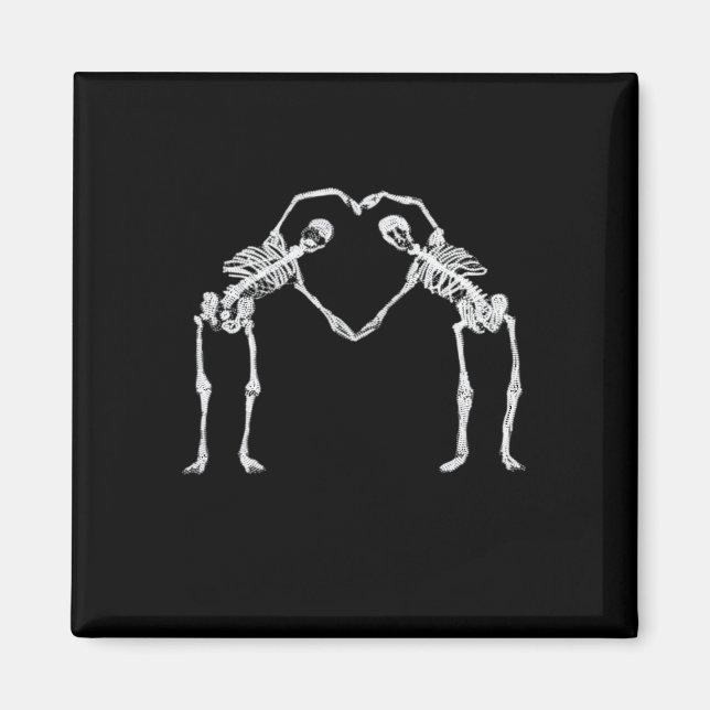 Two Skeleton Hearts Hands Classic Look Magnet (Front)