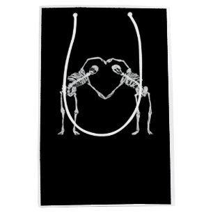 Two Skeleton Hearts Hands Classic Look Medium Gift Bag