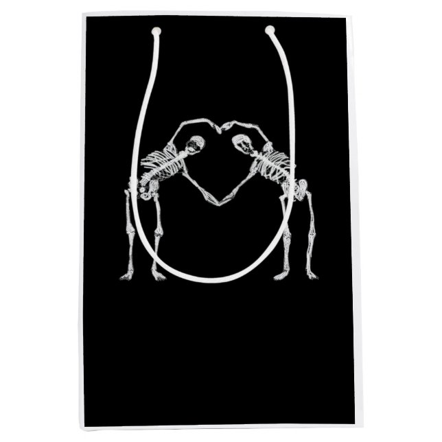 Two Skeleton Hearts Hands Classic Look Medium Gift Bag (Front)