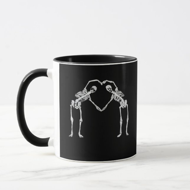 Two Skeleton Hearts Hands Classic Look Mug (Left)