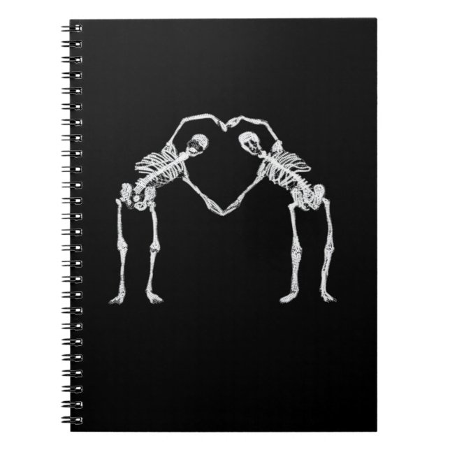 Two Skeleton Hearts Hands Classic Look Notebook (Front)