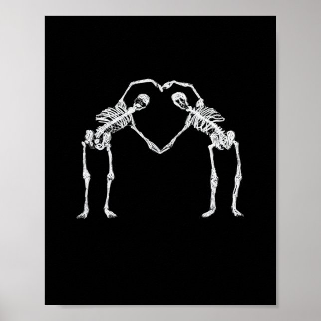 Two Skeleton Hearts Hands Classic Look Poster (Front)
