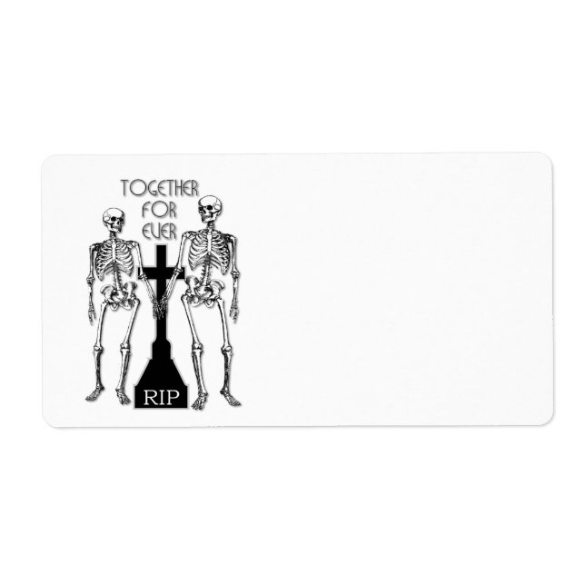 Two skeletons in love label (Front)