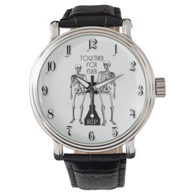Two skeletons in love watch (Front)