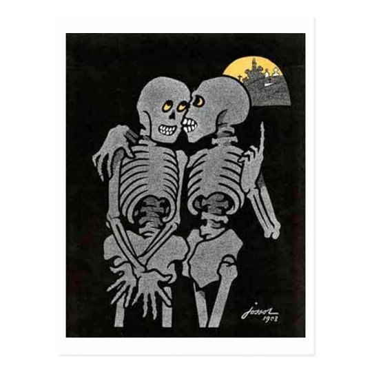 Two Skeletons Talking postcard | Zazzle.com