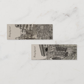 two sketch for vintage France and Italy , bookmark Mini Business Card