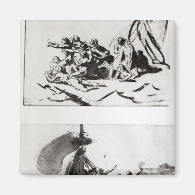 Two sketches for The Raft of the Medusa, c.1819 Magnet (Front)