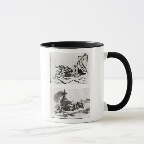 Two sketches for The Raft of the Medusa c1819 Mug