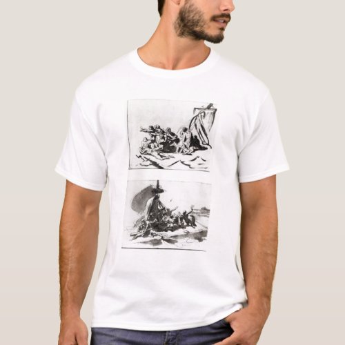 Two sketches for The Raft of the Medusa c1819 T_Shirt