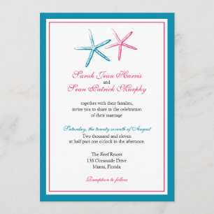 Two Skinny Starfish Wedding Invitation
