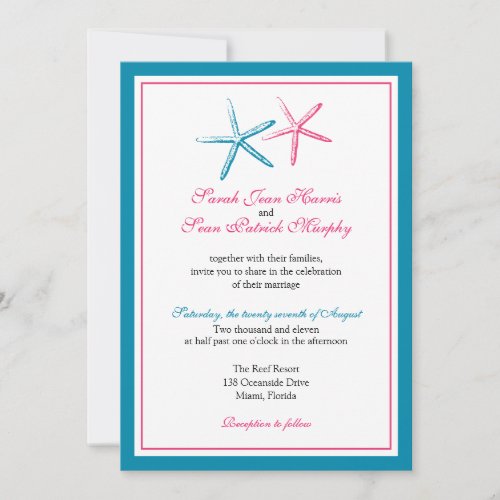 Two Skinny Starfish Wedding Custom Announcement