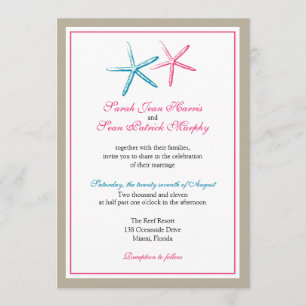 Two Skinny Starfish Wedding Invitation
