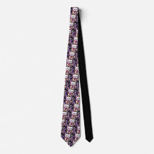 Two Skulls and Stained Glass Neck Tie