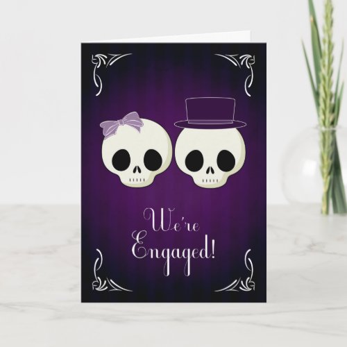 Two Skulls for Gothic Wedding Announcement