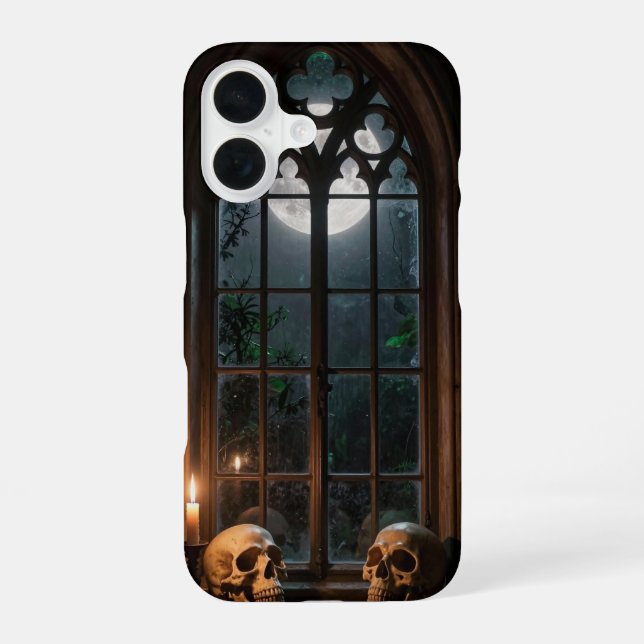 Two Skulls Gothic Window Moonlight Case (Back)