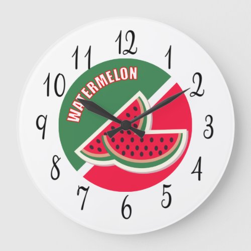 Two Sliced of Watermelon Large Clock