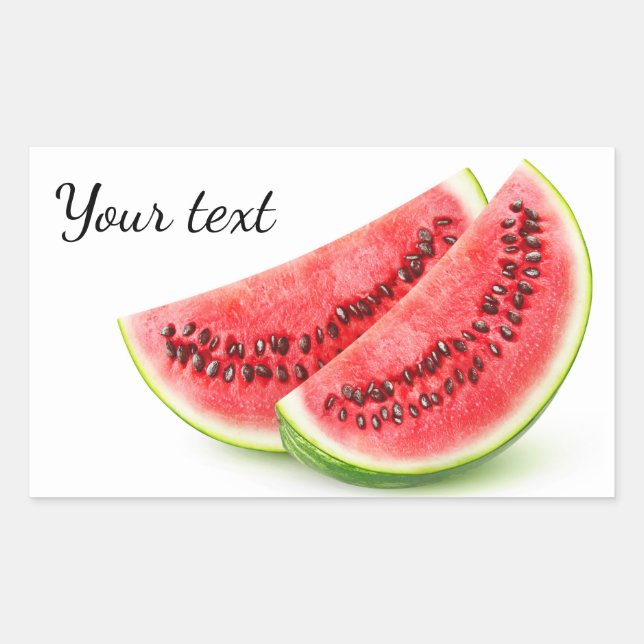 Two slices of watermelon rectangular sticker (Front)