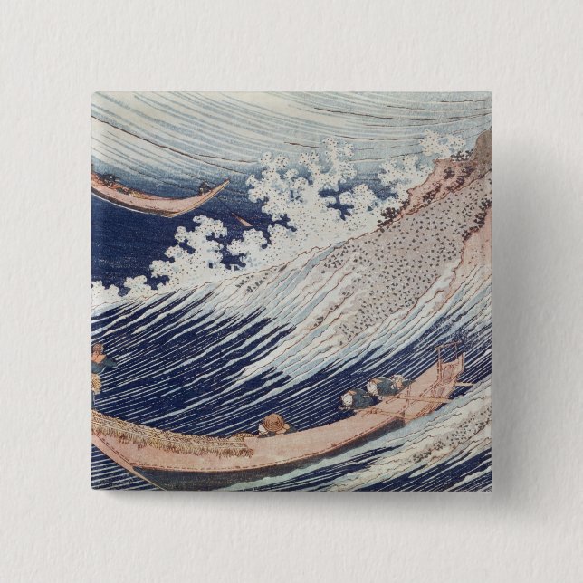 Two Small Fishing Boats on the Sea Pinback Button (Front)