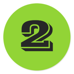 Two Small Round Green Number Stickers by Janz
