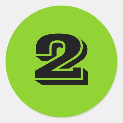 Two Small Round Green Number Stickers by Janz