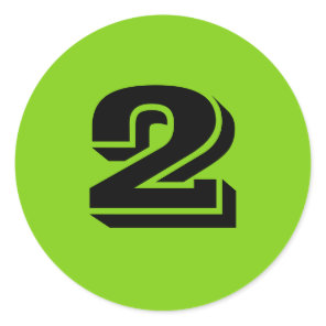 Two Small Round Green Number Stickers by Janz