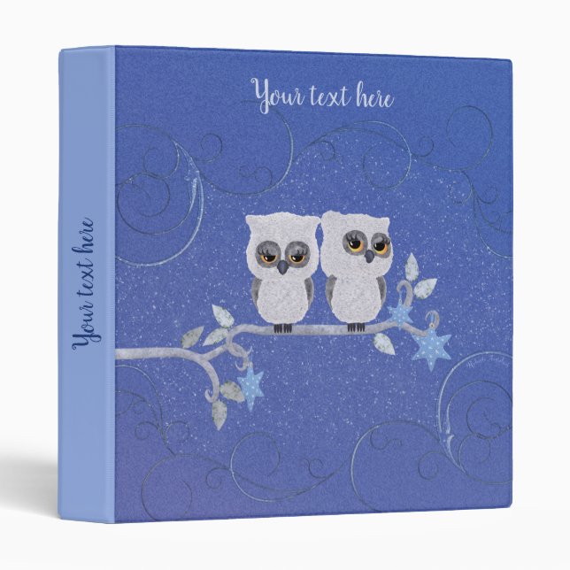 Two small white owls 3 ring binder (Front/Spine)