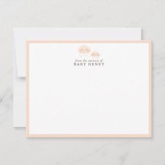 Two Smiling Clouds Nursery Note Card