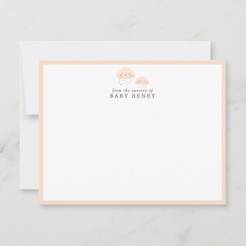 Two Smiling Clouds Nursery Note Card
