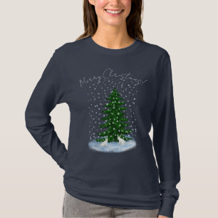 Two snowhares and a christmas tree T-Shirt