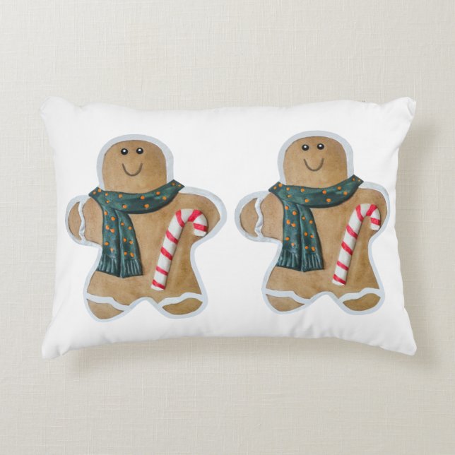 Two snowman biscuits accent pillow (Front)