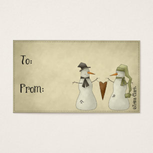 Two Snowmen Holiday Country Gift Tags