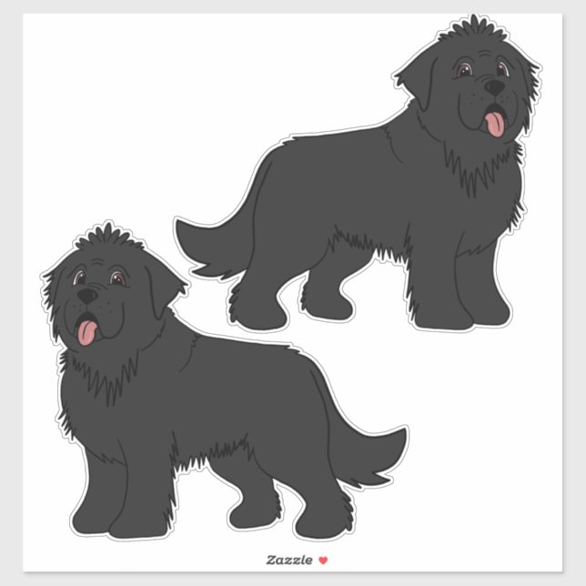 Two Solid Black Newfoundlands Sticker (Sheet)