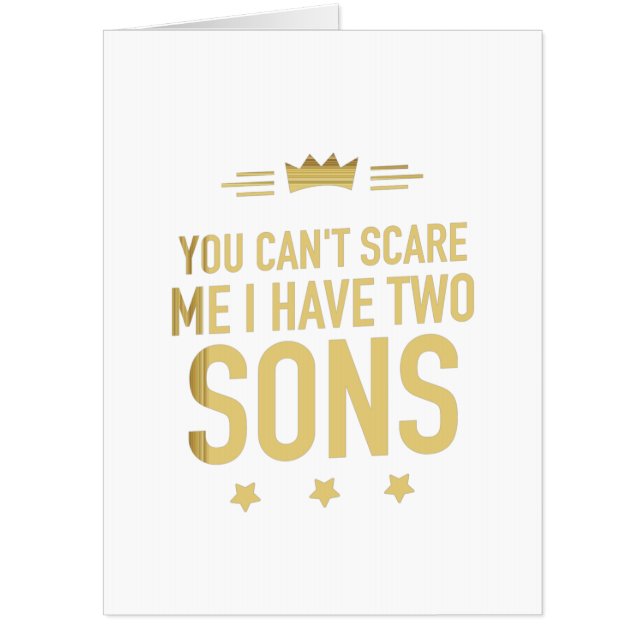 Two sons Funny mothers day gift for mother her mom Card (Front)