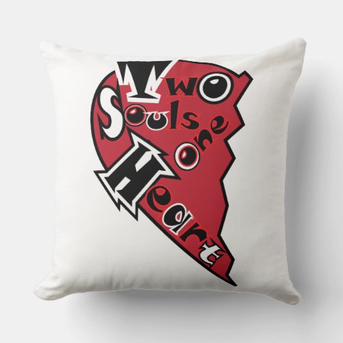 Two Souls One Heart Throw Pillow