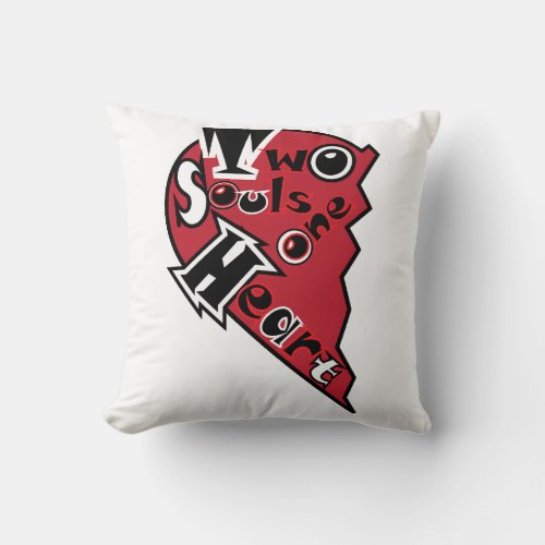 Two Souls One Heart Throw Pillow