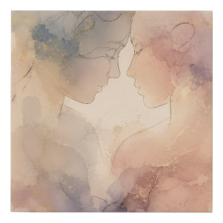 Two Souls One Silence Abstract Connection Wall Art
