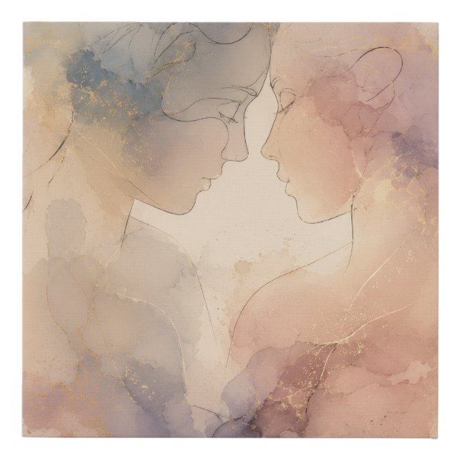 Two Souls One Silence Abstract Connection Wall Art (Front)