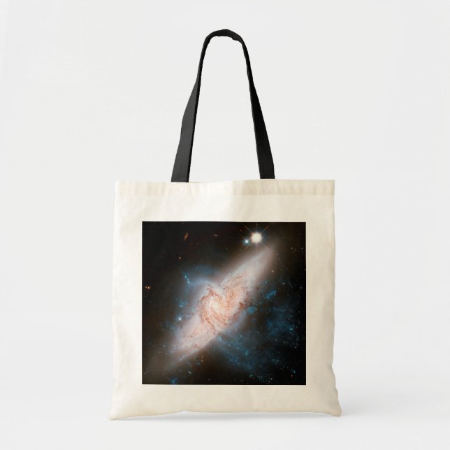 Two Spiral Galaxies Overlap Galaxy Print Space Sky Tote Bag (Front)