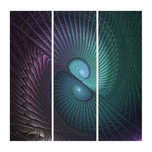 Two Spirals Colorful Modern Abstract Fractal Art