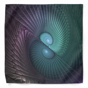 Two Spirals Colorful Modern Abstract Fractal Art Bandana