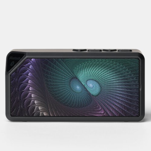 Two Spirals Colorful Modern Abstract Fractal Art Bluetooth Speaker