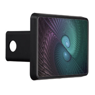 Two Spirals Colorful Modern Abstract Fractal Art Hitch Cover