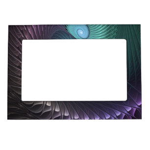 Two Spirals Colorful Modern Abstract Fractal Art Magnetic Frame