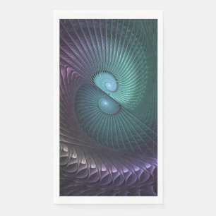 Two Spirals Colorful Modern Abstract Fractal Art Paper Guest Towels