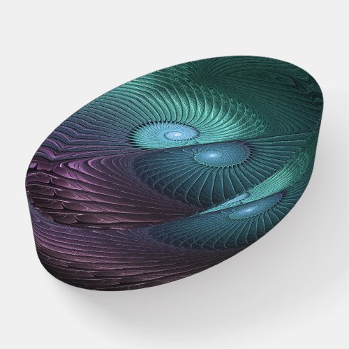 Two Spirals Colorful Modern Abstract Fractal Art Paperweight